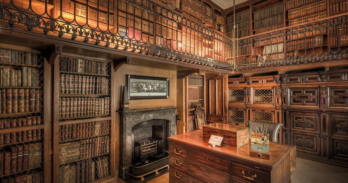 Here is an HDR photograph taken from the study room inside Abbotsford House. Located in Melrose, Scotland. (Taken with kind permission of the administration).